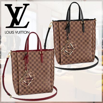 Louis Vuitton Other Plaid Patterns Canvas 2WAY Leather Logo Totes 