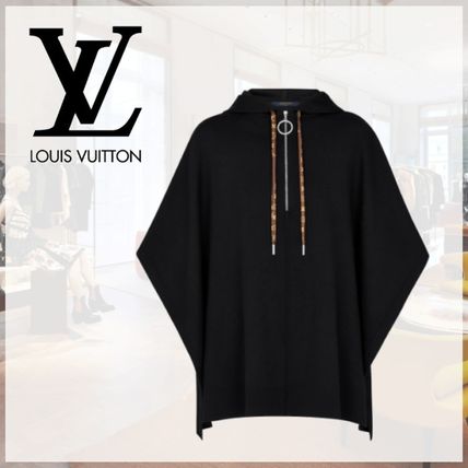 Louis Vuitton Cashmere Blended Fabrics Plain Logo Ponchos  Capes 