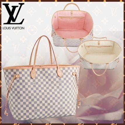 Louis Vuitton NEVERFULL Other Plaid Patterns Canvas Blended Fabrics A4 Bi color 