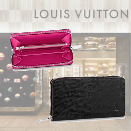 Louis Vuitton ZIPPY WALLET Plain Leather Long Wallet Logo Long Wallets 