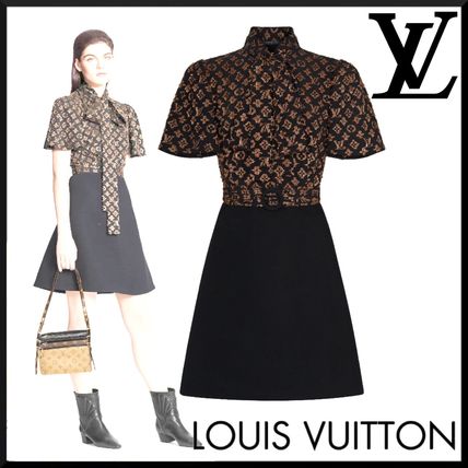 Louis Vuitton 2020 21AW Monogram Casual Style A line Wool Silk Short Sleeves 1A32Q6 