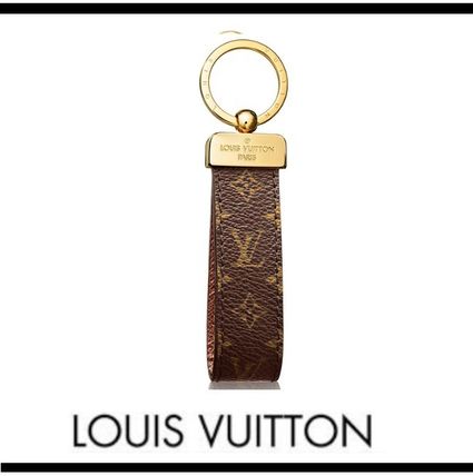 Louis Vuitton Monogram Unisex Leather Keychains  Bag Charms 