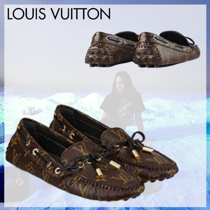 Louis Vuitton 2020 SS Monogram Leather Logo Loafer  Moccasin Shoes 1A3QNY 