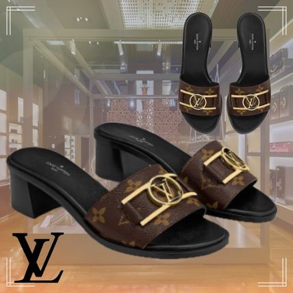 Louis Vuitton 2020 SS Monogram Open Toe Rubber Sole Casual Style Blended Fabrics 1A6608 