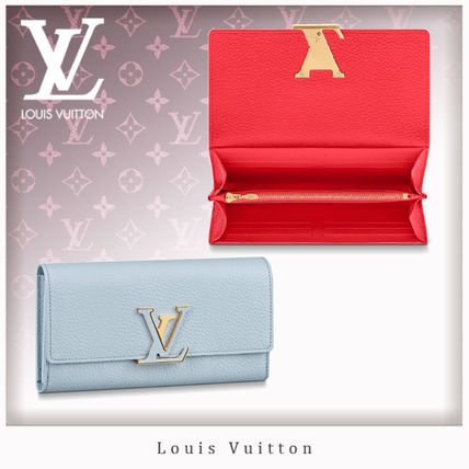Louis Vuitton CAPUCINES 2020 Cruise Blended Fabrics Plain Leather Folding Wallet Long Wallets M69060 M69068 