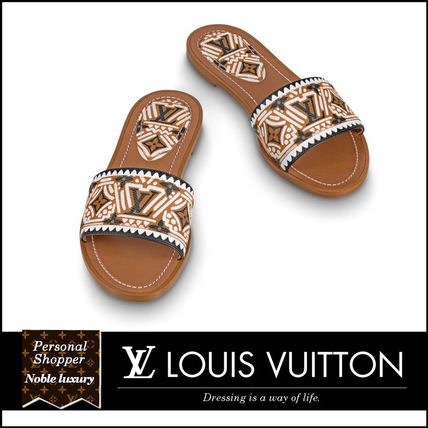 Louis Vuitton 2020 21AW Flower Patterns Monogram Open Toe Casual Style Bi color 