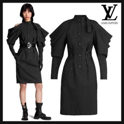Louis Vuitton Asymmetric Open Shoulder Dress 1A60KK 