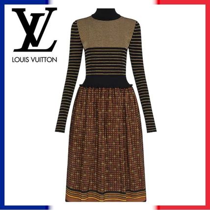 Louis Vuitton 2020 21AW Stripes Zigzag Casual Style Wool Flared Long Sleeves Medium 