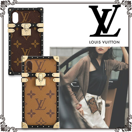 Louis Vuitton MONOGRAM Monogram Leather iPhone X iPhone XS Smart Phone Cases 