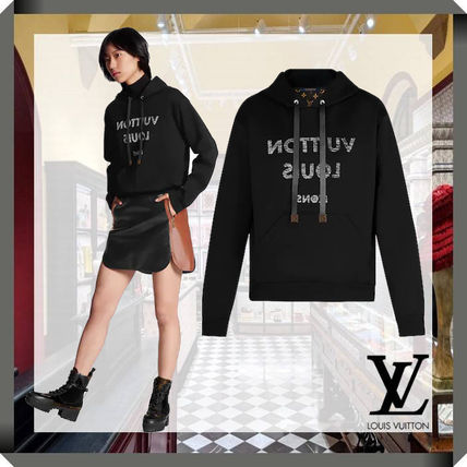 Louis Vuitton 2020 SS Silk Nylon Long Sleeves Cotton Logo Hoodies  Sweatshirts 1A61LL 