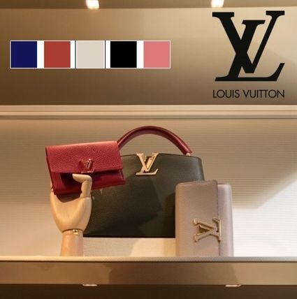 Louis Vuitton CAPUCINES 2018 19AW Plain Leather Logo Long Wallets 