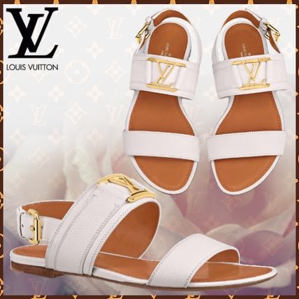 Louis Vuitton 2020 SS Open Toe Blended Fabrics Bi color Plain Leather 