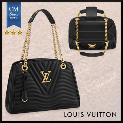 Louis Vuitton 2019 SS Chain Plain Leather Elegant Style Logo Totes 