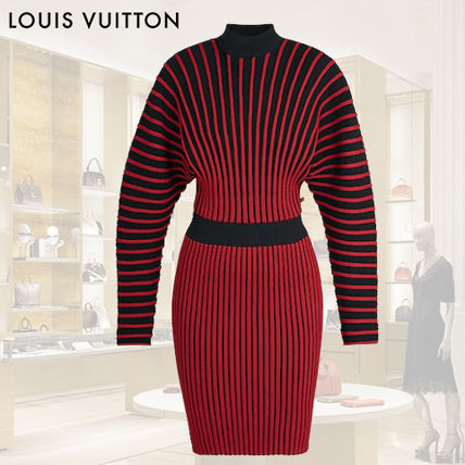 Louis Vuitton Stripes Monogram Casual Style Tight Wool Nylon Street Style 