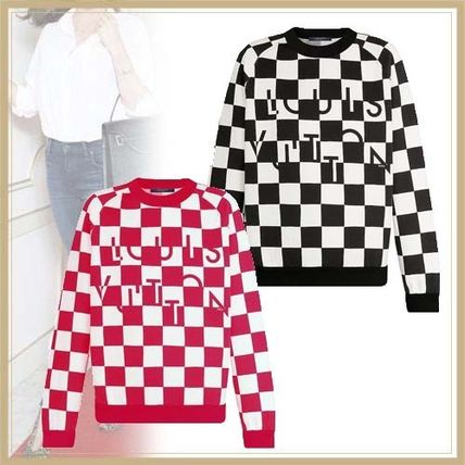 Louis Vuitton DAMIER DAMIER SWEATSHIRT unisex street style long sleeves cotton 