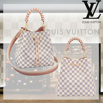 Louis Vuitton DAMIER AZUR 2020 SS Casual Style Canvas 2WAY Leather Crossbody Logo Handbags N40344 