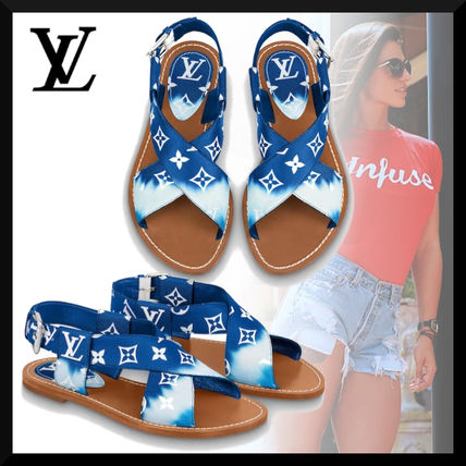 Louis Vuitton 2020 SS Monogram Casual Style Tie dye Leather Logo Sandals 1A7TQ1 