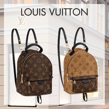 Louis Vuitton Monogram Leather Logo Backpacks M44872 M44873 