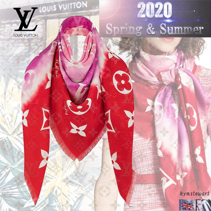 Louis Vuitton 2020 SS Unisex Wool Silk Logo Lightweight Scarves  Shawls 
