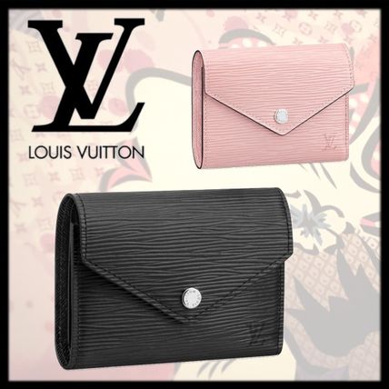 Louis Vuitton PORTEFEUILLE VICTORINE 2020 21AW Plain Leather Folding Wallet Logo Folding Wallets M62173 M62946 