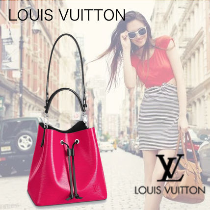Louis Vuitton NEONOE Leather Purses Elegant Style Crossbody Logo Bucket Bags 
