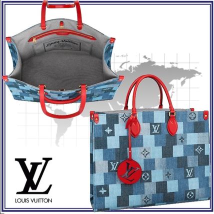 Louis Vuitton 2020 SS Monogram Casual Style Denim A4 Leather Elegant Style 