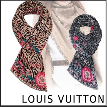 Louis Vuitton 2019 20AW 2019 20AW JUNGLE FEVER STOLE beige denim free stole M73796 M73795 