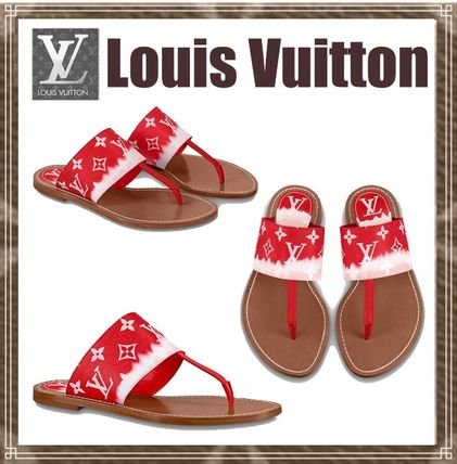 Louis Vuitton MONOGRAM 2020 SS Monogram Open Toe Casual Style Blended Fabrics Logo Sandals 1A7TRA 