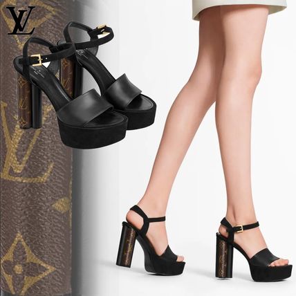 Louis Vuitton 2020 SS Open Toe Blended Fabrics Handmade Elegant Style Logo Sandals 