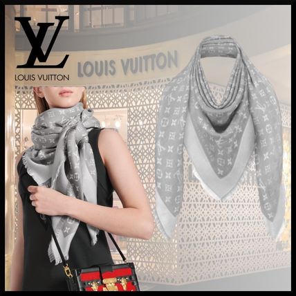 Louis Vuitton 2020 SS Monogram Knit  Fur Scarves M70804 
