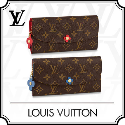 Louis Vuitton 2020 SS Monogram Canvas Blended Fabrics Leather Logo Long Wallets M63895 M62941 