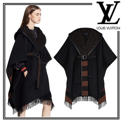 Louis Vuitton MONOGRAM Monogram Casual Style Wool Medium Elegant Style Logo Coats 1A83TK 