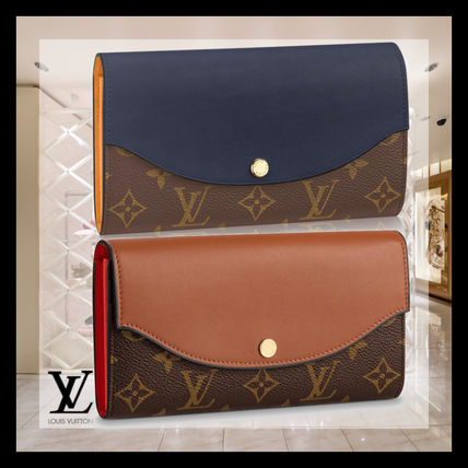 Louis Vuitton Monogram Canvas Plain Leather Folding Wallet Logo M64098 M64120 