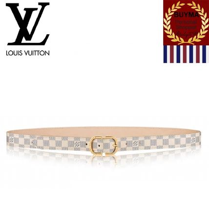 Louis Vuitton DAMIER AZUR 2018 19AW Other Plaid Patterns Leather Elegant Style Belts 