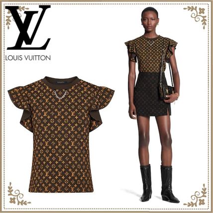 Louis Vuitton Short Monogram Sleeveless Plain Cotton Elegant Style 1A84A6 