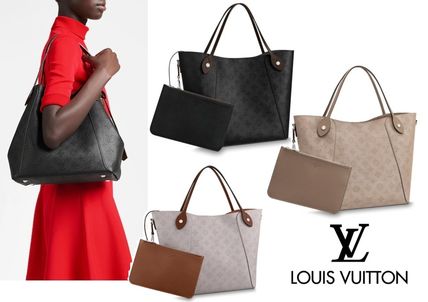 Louis Vuitton MAHINA 2019 SS Monogram Blended Fabrics A4 2WAY Bi color Elegant Style 