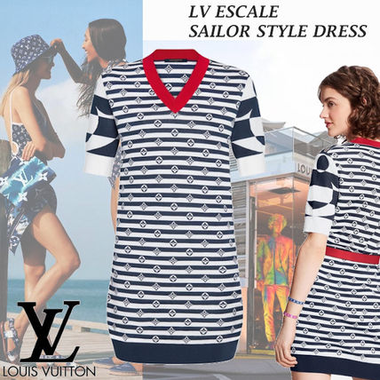 Louis Vuitton MONOGRAM 2020 SS Short Stripes Monogram Casual Style Sleeveless Cotton 