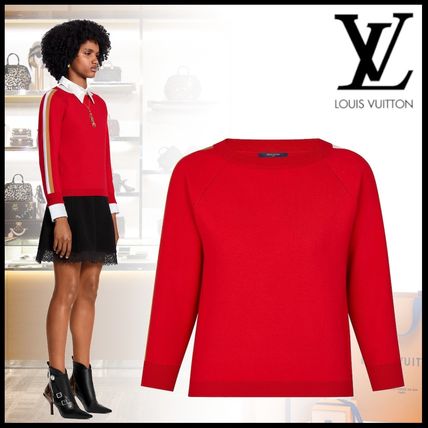 Louis Vuitton 2019 SS Crew Neck Short Stripes Casual Style Wool Cashmere 1A5NHQ 1A5NHP 