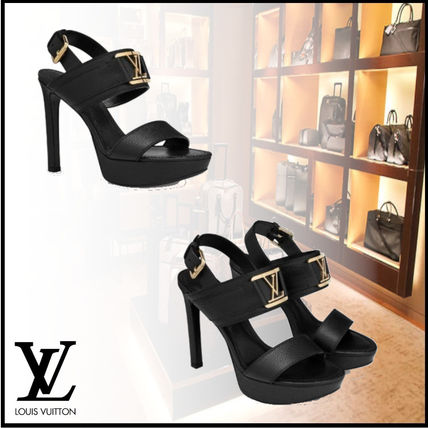 Louis Vuitton 2020 SS Open Toe Plain Leather Party Style Office Style 1A64XA 