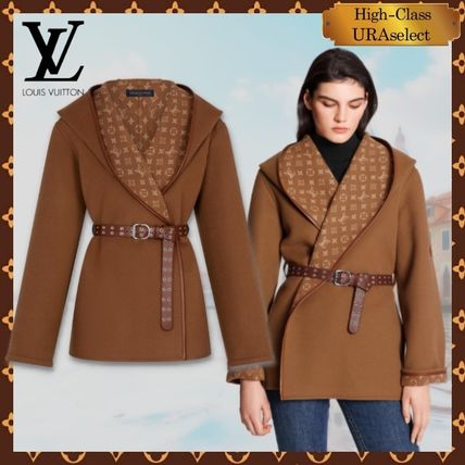 Louis Vuitton 2020 21AW Monogram Casual Style Wool Long Logo Peacoats 1A8261 