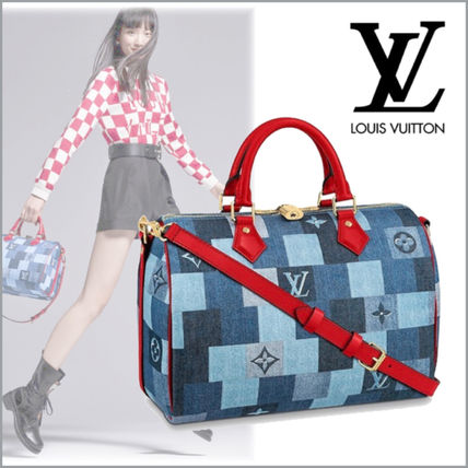 Louis Vuitton SPEEDY 2020 SS Monogram Casual Style Denim 2WAY Leather Elegant Style M45041 