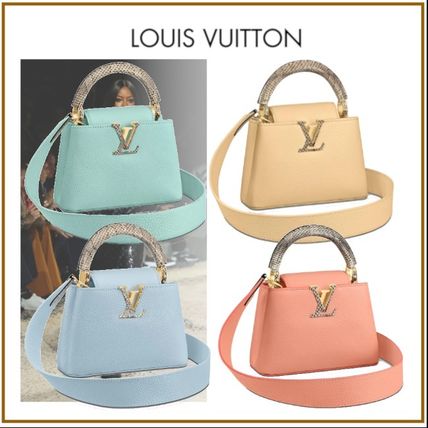 Louis Vuitton CAPUCINES 2020 SS Blended Fabrics 2WAY Plain Other Animal Patterns Leather 