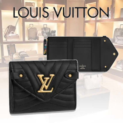 Louis Vuitton 2018 19AW Calfskin Plain Leather Folding Wallet Small Wallet Logo M63427 