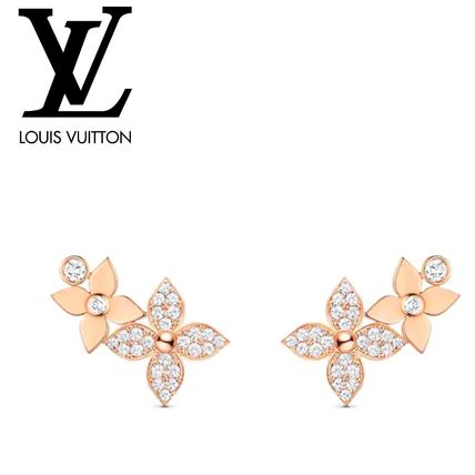 Louis Vuitton Star Blossom Earrings Pink Gold And Diamonds Q96607 