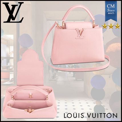 Louis Vuitton CAPUCINES 2WAY Leather Elegant Style Crossbody Logo Handbags 