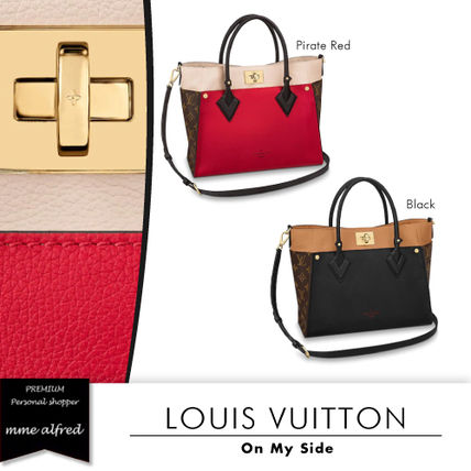 Louis Vuitton Casual Style Blended Fabrics A4 2WAY Plain Leather Totes 