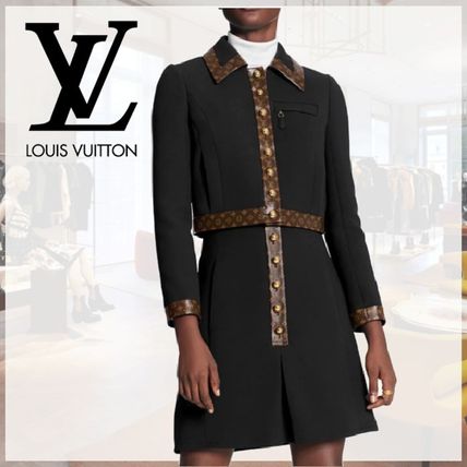 Louis Vuitton Short Monogram Wool Plain Logo Jackets 