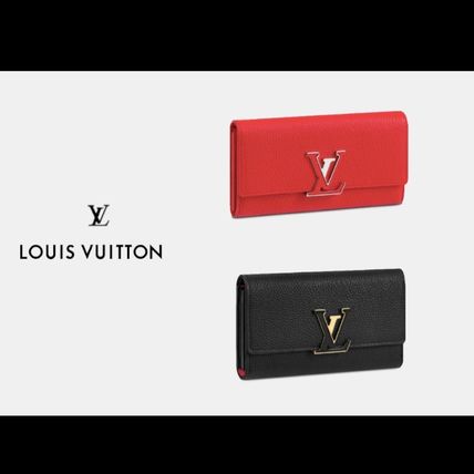 Louis Vuitton CAPUCINES Other Plaid Patterns Plain Logo Long Wallets 
