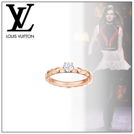 Louis Vuitton 2020 SS Monogram Infini Engagement Ring Pink Gold And Diamonds Q9M33Z 