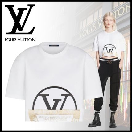 Louis Vuitton 2020 21AW Short Sweat Plain Cotton Short Sleeves Logo Cropped 1A83MU 